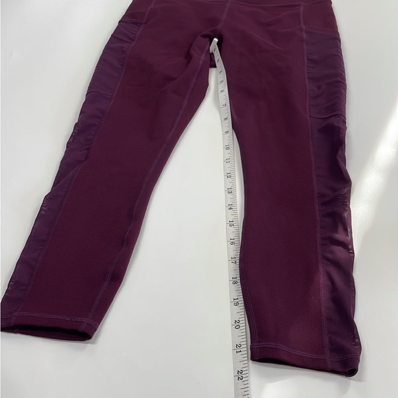 Fabletics High-Waisted PowerHold 7/8 Leggings in maroon SzS SMALL Mesh - Picture 8 of 12